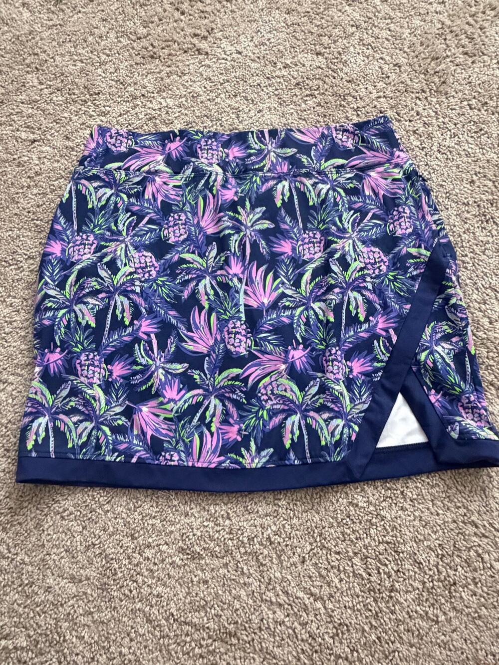 Stella Parker Purple Tropical Print Golf Tennis Skort Medium